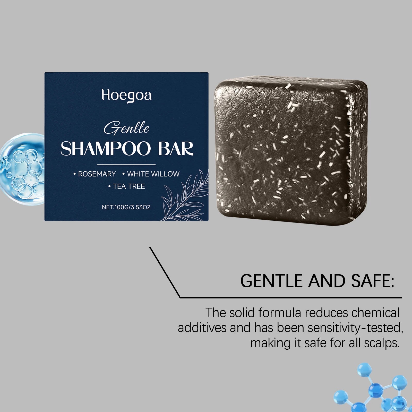 Rosemary Shampoo Bar for Hair Growth Natural Solid Shampoo with Rosemary Oil for Oily Scalp & Dry Hair Care for Women & Men 100g